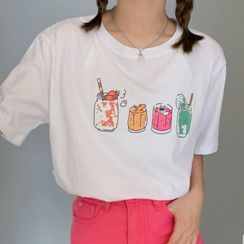 Cloud Nine - Drinks Print Short-Sleeve T-Shirt Cloud Nine - Drinks Print Short-Sleeve T-Shirt