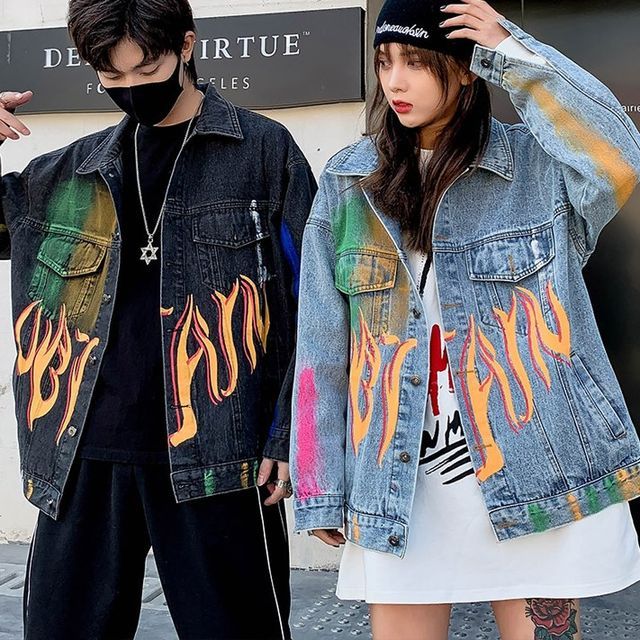 Kokuko - Couple Matching Graffiti Denim 