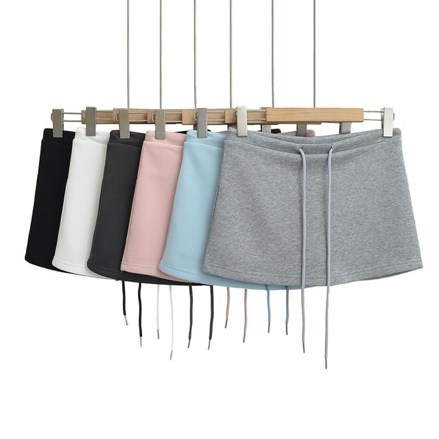 Ulark-Drawstring Waist Skort