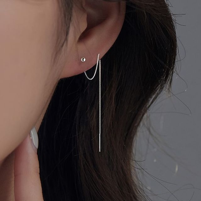 Halfla-Ball Threader Earring