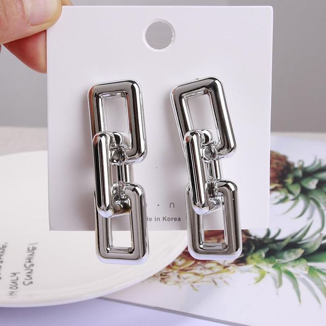 Hansha-Chunky Chain Alloy Dangle Earring