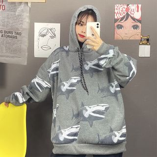 shark print hoodie