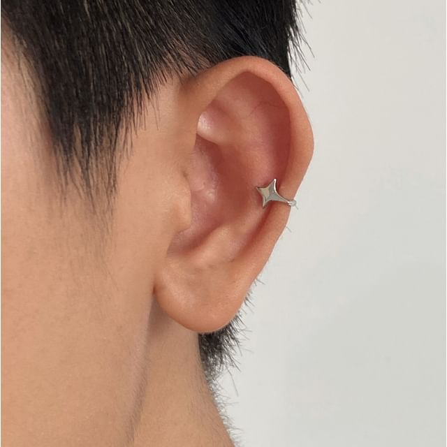 Lilafey-Boucle doreille manchette étoile en acier inoxydable