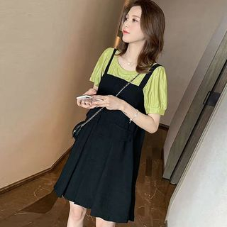 plain pinafore dress