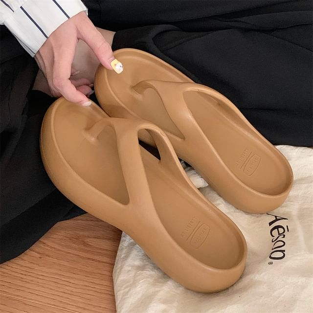 ZORI-Plain Platform Flip-Flops