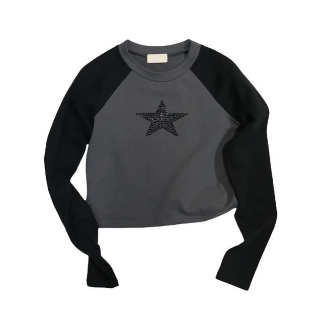 Wanderstar - Long-Sleeve Raglan Cropped T-Shirt