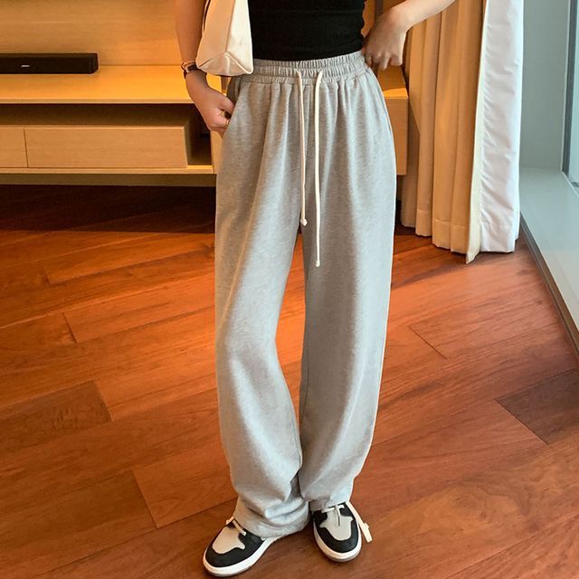 Studio Koi-Drawstring Wide Leg Sweatpants