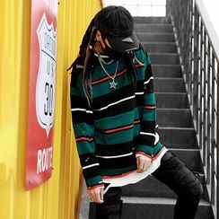 Simsam - Striped Distressed Sweater