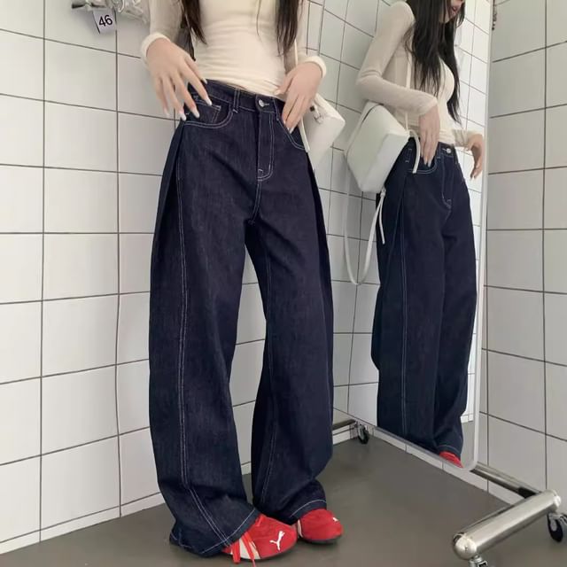 ANORA-Mid Waist Baggy Jeans