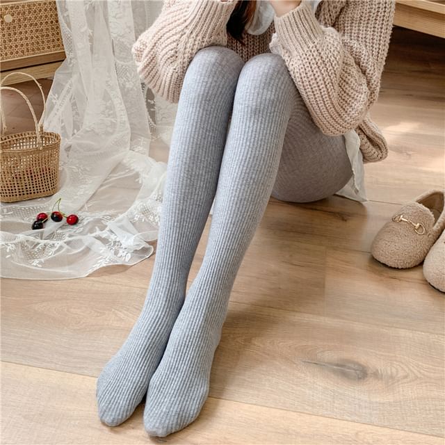 Gentiana-Plain Ribbed Tights