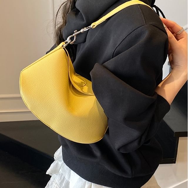 Basaran-Faux Leather Flap Shoulder Bag