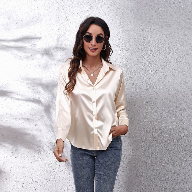 Sienne-Plain Satin Shirt