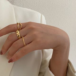 Ticoo-Set Alloy Ring assorted designs