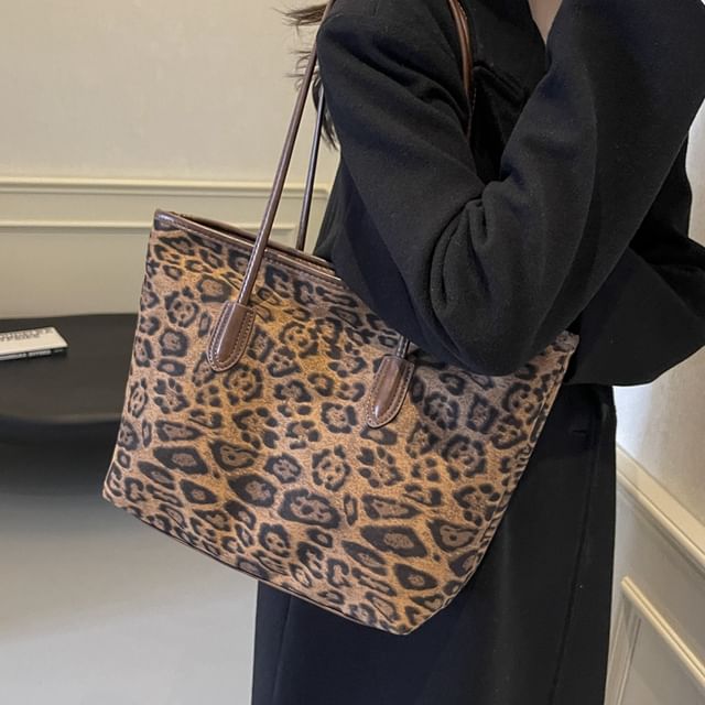 KOCORE-Leopard Print Tote Bag