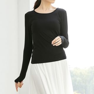 Cossita Long-Sleeve Crew Neck Plain Dance T-Shirt Sale