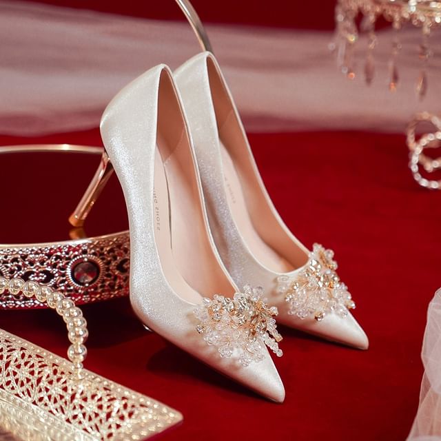 clog & wings - Rhinestone Pointy Pumps | YesStyle