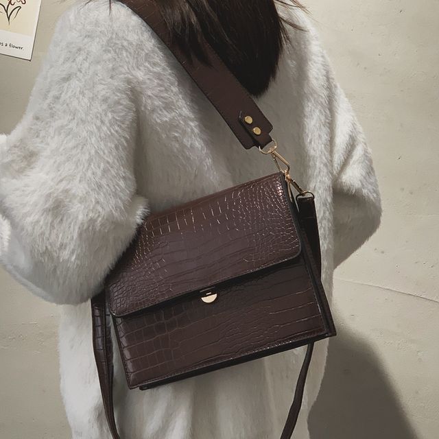 KOCORE Faux Leather Crossbody Bag YesStyle