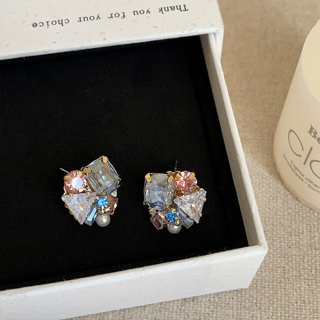 Panda Dama-Rhinestone Cluster Stud Earring