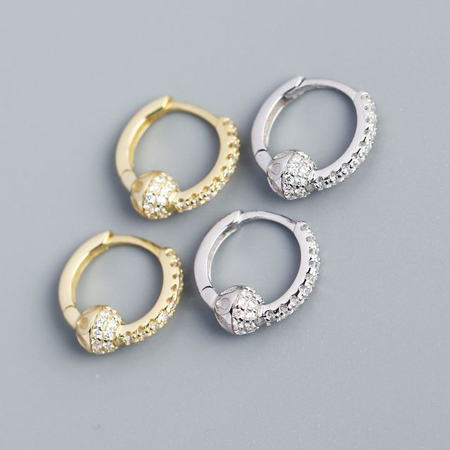 rhinestone ball hoop earrings