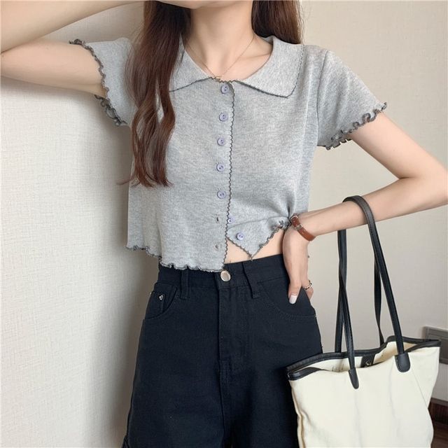 Purple Meteor - Short-Sleeve Collared 