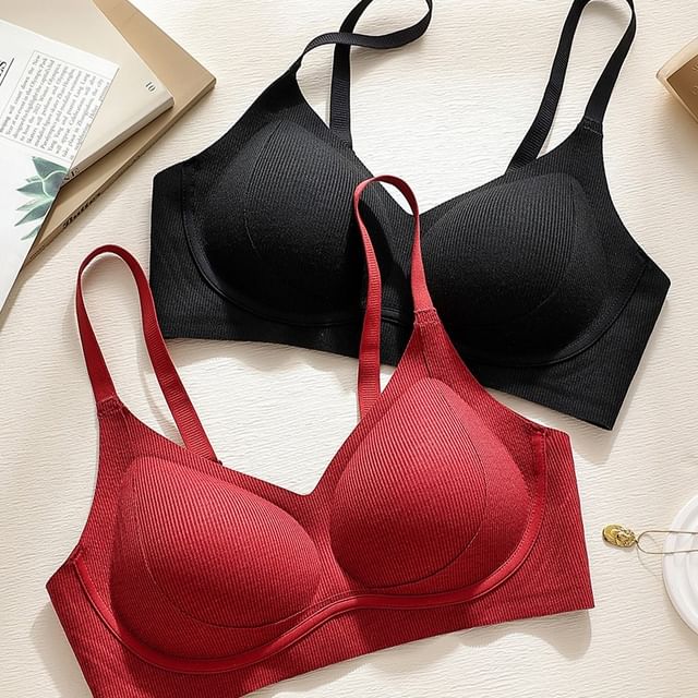 Gecko-Plain Seamless Push Up Bra
