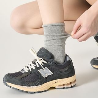 Mimiyu-Plain Crew Socks Set