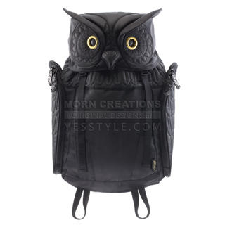 Morn Creations Genuine Cute Rabbit Backpack-Black (M) (RA-707-BK