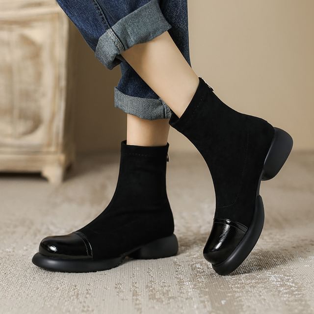 Cinnabelle-Platform Faux Suede Short Boots