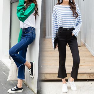 boot cut cropped jeans