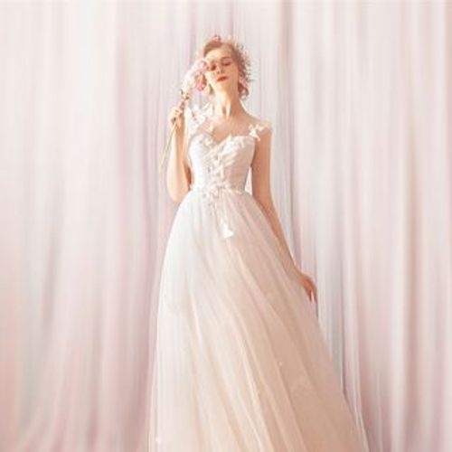 Butterfly applique wedding dress best sale