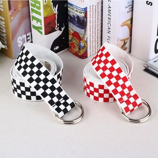 checkered canvas belt