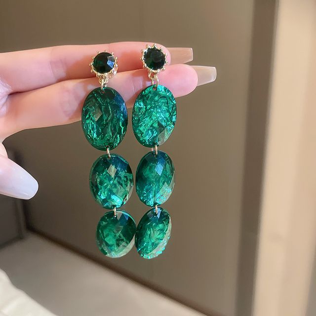 Calafa-Rhinestone Acrylic Alloy Dangle Earring