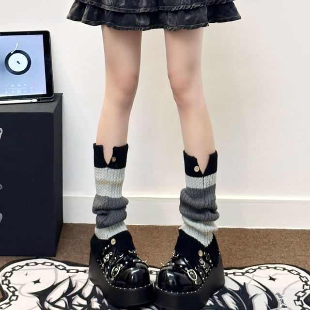 Bolgivy-Striped Knit Leg Warmers