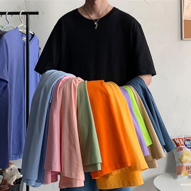 Myanderthal-Elbow-Sleeve Plain T-Shirt