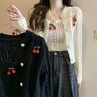 Cherry Pom-Pom Cardigan