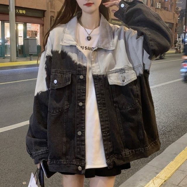 Dute Tie Dye Denim Jacket YesStyle