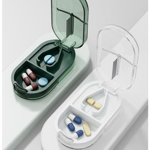 1PC Portable Travel Essential Pill Splitters Pill Case Container