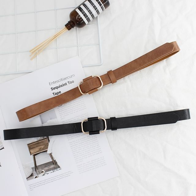 Kinoxslone-Faux Leather Plain Belt