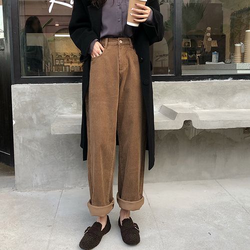 Intrinsica - High-Waist Corduroy Wide-Leg Pants