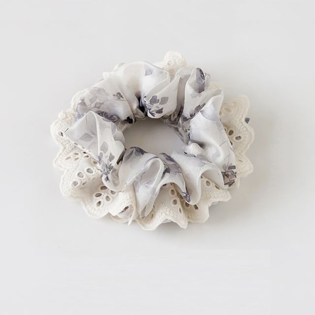 Allyrinta-Lace Layered Fabric Scrunchie