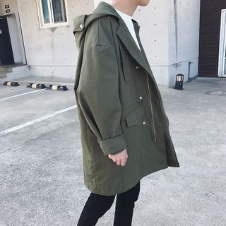 JUN-LEE-Chaqueta utilitaria con capucha