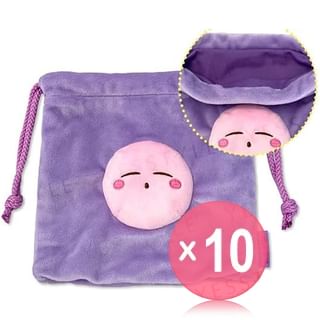 SK Japan - Kirby Face Mascot Drawstring Bag Sleep Peacefully (x10) (Bulk Box)