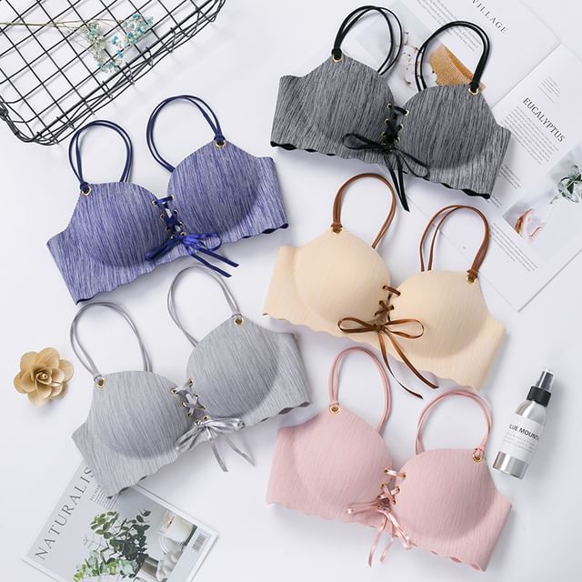 Wildery-Lace-Up Wireless Bra