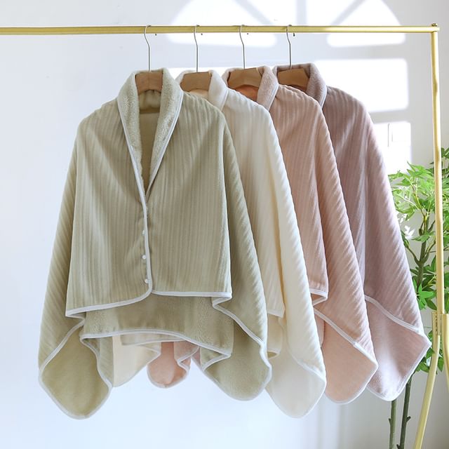 Dogini-Plain Ribbed Fleece Pajama Capelet