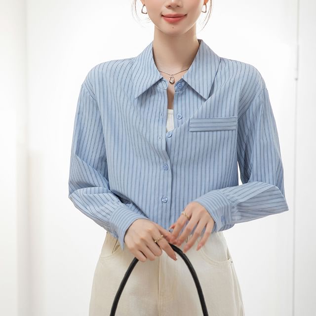 Dragan Pulse-Long-Sleeve Striped Shirt