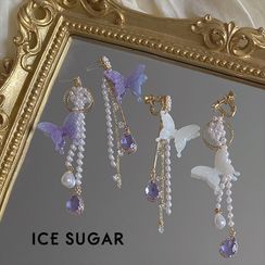ICE SUGAR - Faux Pearl Drop Earring / Clip-On Earring