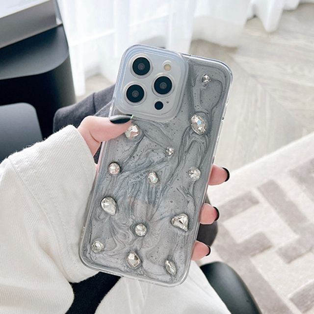 Muniepolis - Faux Gemstone Phone Case - iPhone 14 Pro Max / 14 Pro / 14 Max  / 14 / 13 Pro Max / 13 Pro / 13 / 13 mini / 12 Pro Max / 12 Pro / 12 / 12  mini / 11 Pro Max / 11 Pro / 11 / SE / XS Max / XS / XR / X | YesStyle