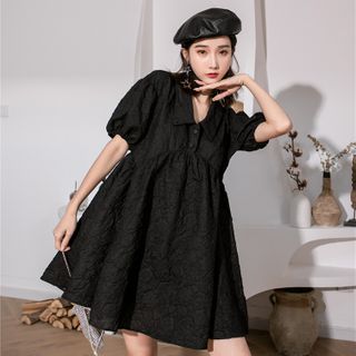 plain black babydoll dress