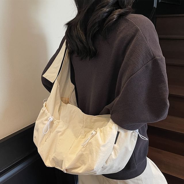 Melois-Textile Plain Hobo Bag