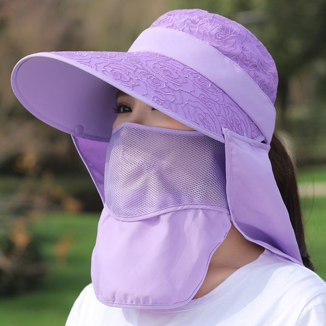 Plain Sun Hat with Face \u0026 Neck Flap 